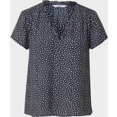 Only Life S/S V-neck Top - Night Sky