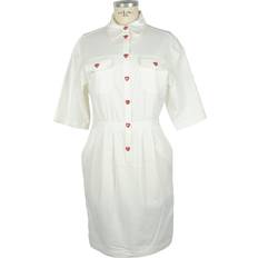 Love Moschino Abito Blu Cotone Stampa Logo Applicazioni Perline