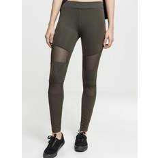 Urban Classics Ladies Tech Mesh Leggings (Dark Olive, 2XL)