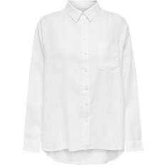 Linne Skjortor Only Solid Mixture Shirt - White