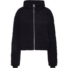Urban Classics Women's Boxy Sherpa Puffer Jacket - Black