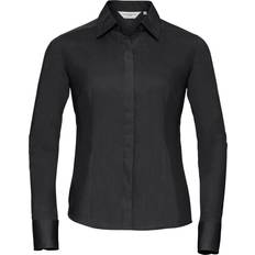 Russell Russell Collection Ladies/Womens Long Sleeve Poly-Cotton Easy Care Fitted Poplin Shirt (White)