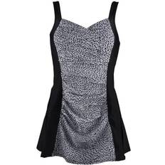 Damella Basic Swimsuit Dress - Black/White