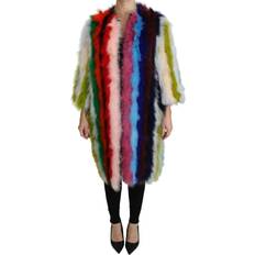 Dame - Multifarvet Frakker Dolce & Gabbana Women's Turkey Feather Cape Fur Coat - Multicolor