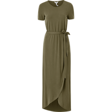 Object Short Sleeve Tie Band Maxi Dress