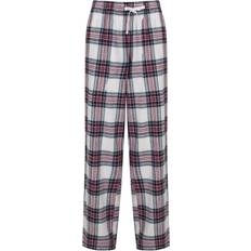 Rutig byxa dam Skinnifit Dam/dam Tartan Loungebyxor Vit/rosa Rutig