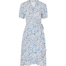 Part Two Claire Dress - Blue Painted Flower