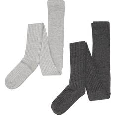 92/98 Vêtements pour enfants Minymo Tights Wool Rib 2-pack - Grey Melange (5979-123)