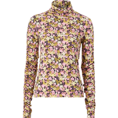 Selected Femme printed high neck top in retro floral-Multi