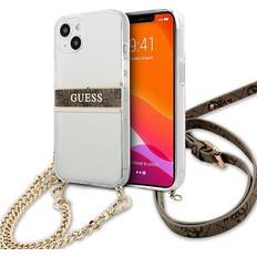 Apple iPhone 13 mini - Marrone Cover per cellulari Guess 4g Brun Strap Gold Chain Skal iPhone 13 Mini Transparent