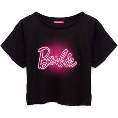 Barbie Women's Crop Top - Black/Neon Pink