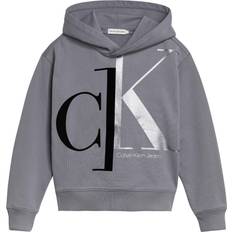 Sølv Hoodies Børnetøj Calvin Klein Mixed Monogram Relaxed Hoodie - Asphalt Grey (IB0IB01116-PO4)