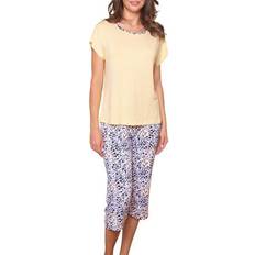 Dame - Gule Pysjamaser Lady Avenue Short-sleeve With Pirate Pyjama