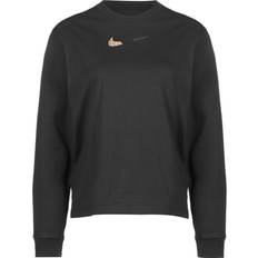 Nike T-shirt med lange ærmer og leopardprint firkantet pasform