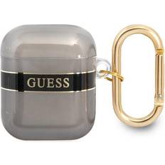Guess Tillbehör för hörlurar Guess TPU Printed Stripe Case för Airpods 1/2 Svart