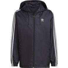 Adidas Adicolor 3-Stripes Windbreaker Full Zip Jacket - Black