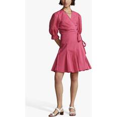 Polo Ralph Lauren Puffed-Sleeve Cotton Wrap Dress Omlottklänningar