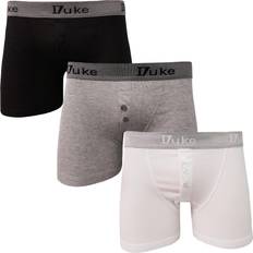 Duke Duke London Mens Driver Boxer Shorts (Pack Of 3) (XX-Large) (Black/White/Grey)