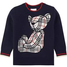 Burberry Kid's Intarsia Bear Wool Blend Sweater - Midnight Blue