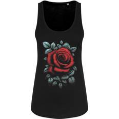 Cotton - Women Vests Requiem Collective Womens/Ladies Cardinal Rose Vest Top (Black/Red)