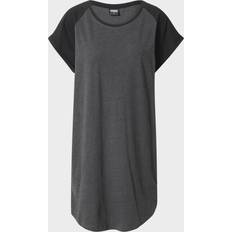 Urban Classics Ladies Ladies Contrast Raglan Tee Dress charcoal/redwine