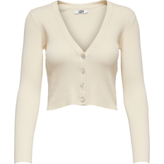 Viscosa Cárdigans Jacqueline de Yong Donnel Short Knitted Cardigan - White/Eggnog