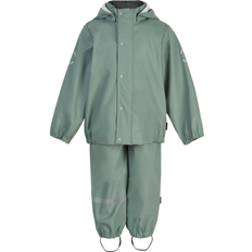 Mikk-Line 98 - Grøn Regnsæt Børnetøj Mikk-Line PU Rain Set with Braces - Chinois Green (33145)