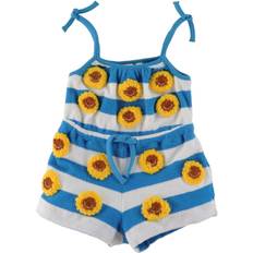 9-12M - Mädchen Playsuits Stella McCartney Kid's Trouser Suit - Blue/White Striped with Flowers