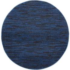 Blue - Round Carpets & Rugs Nourison Essentials Blue 96"