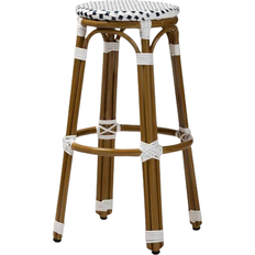 Baxton Studio White Bar Stools Baxton Studio Joelle Bar Stool 28.4"