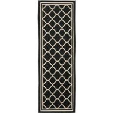 Safavieh Courtyard Quatrefoil Beige, Black 31x60"