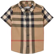 Burberry Kid's Vintage Check Stretch Cotton Shirt - Archive Beige