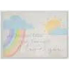 How Much I Love You Rainbow Clouds and Sun on Planks