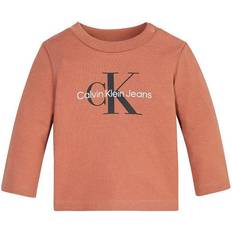 0-1M T-shirts Calvin Klein Newborn Long Sleeve T-shirt - Copper Reef (IN0IN00005-GOK)