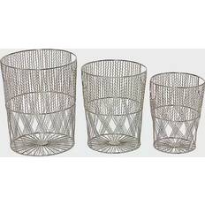 Iron Boxes & Baskets Ridge Road Décor Woven Metal Storage Baskets Set of 3 Basket 3