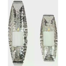 Stainless Steel Candle Holders Litton Lane Contemporary Candle Wall Sconce Set of 2 Candle Holder 2pcs