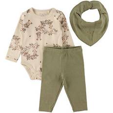 Lila Sonstige Sets Fixoni Leggings Teething Bib Bodysuit L/S Gift Set - Sheer Bli (5940-267)