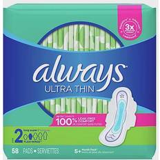 Always Ultra Thin Size 2 Long Super Pads With Wings 58-pack