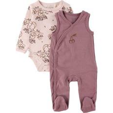 Fixoni Romper with Bodysuit L/S - Hushed Violet/Powder Pink with Oak (5931-617)