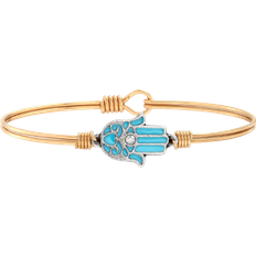 Luca + Danni Filigree Hamsa Bangle Bracelet - Gold/Silver/Turquoise/Transparent