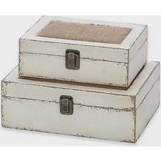 Metal Storage Boxes Ridge Road Décor Distressed Burlap Boxes Storage Box