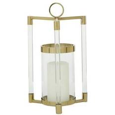 Gold Candlesticks, Candles & Home Fragrances Litton Lane Gold Contemporary Candle Stainless Steel Lantern Candle Holder 18.2"