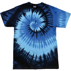 Colortone Womens Rainbow Tie-Dye Short Sleeve Heavyweight T-shirt - Blue Ocean