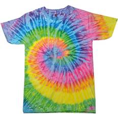 Colortone Womens Rainbow Tie-Dye Short Sleeve Heavyweight T-shirt - Saturn