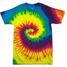 Colortone Womens Rainbow Tie-Dye Short Sleeve Heavyweight T-shirt - Rainbow