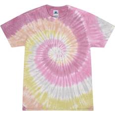 Colortone Womens Rainbow Tie-Dye Short Sleeve Heavyweight T-shirt - Desert Rose