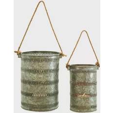 Lanterns on sale Galvanized Lantern Set of 2 Lantern 2