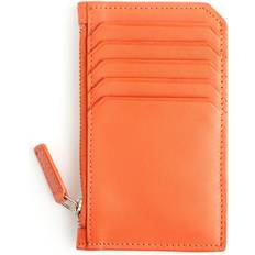 Royce New York Zip Leather Card Case - Burnt Orange