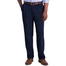 Haggar Men’s Iron Free Premium Khaki Classic Fit Flat Front Pant - Dark Navy