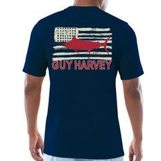 Tops Guy Harvey Mens American Flag Pocket Short Sleeve T-Shirt